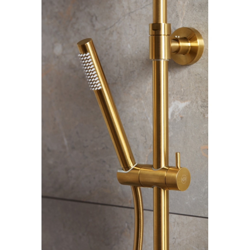 KFA Armatura 5736-920-31 - Shower set with thermostatic tap MOZA ground gold