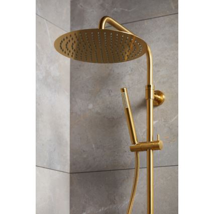 KFA Armatura 5736-920-31 - Shower set with thermostatic tap MOZA ground gold
