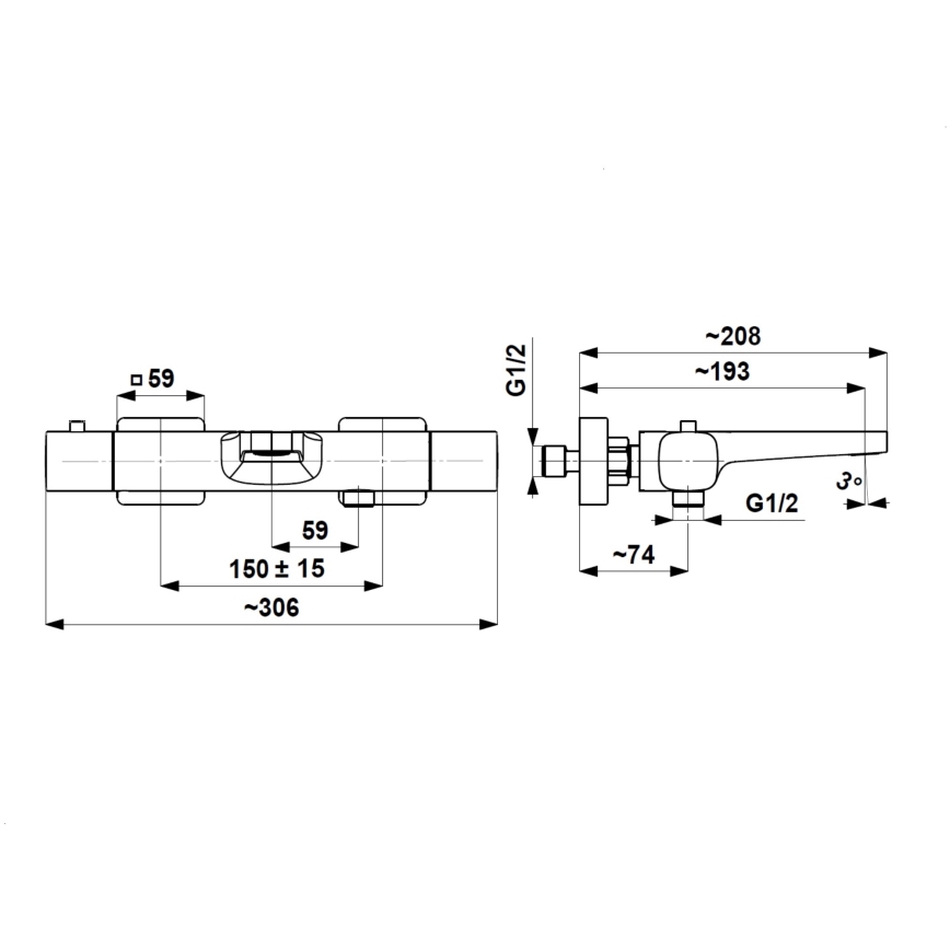 KFA Armatura 5754-010-34 - Thermostatic bath mixer MALAGA rose gold