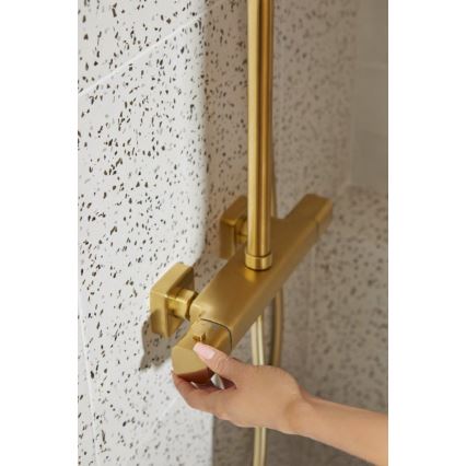 KFA Armatura 5756-910-31 - MALAGA Thermostatic Shower Set, Brushed Gold