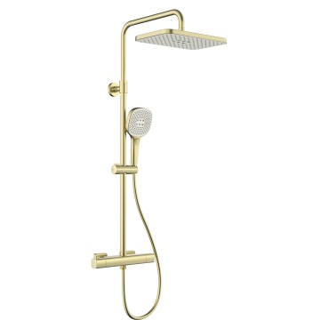 KFA Armatura 5756-910-31 - MALAGA Thermostatic Shower Set, Brushed Gold