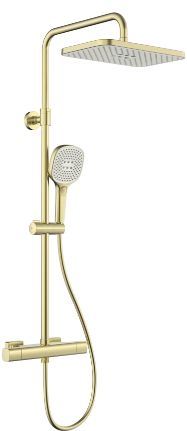 KFA Armatura 5756-910-31 - MALAGA Thermostatic Shower Set, Brushed Gold