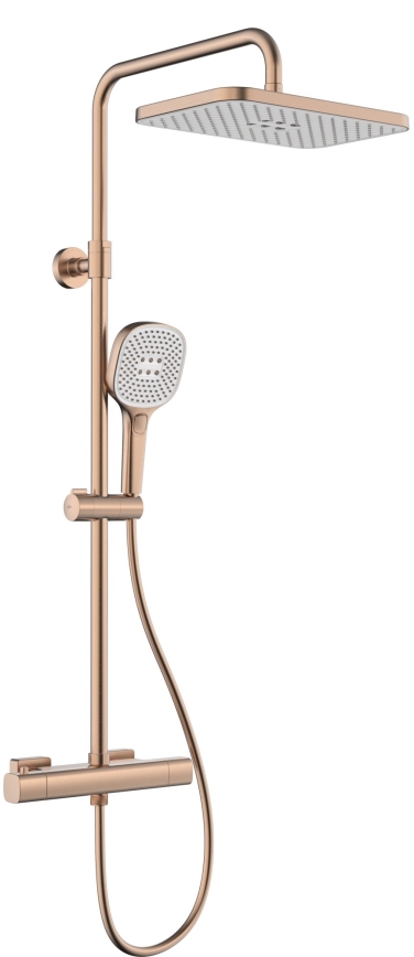 KFA Armatura 5756-910-34 - MALAGA Rose Gold Shower Set with Thermostatic Mixer