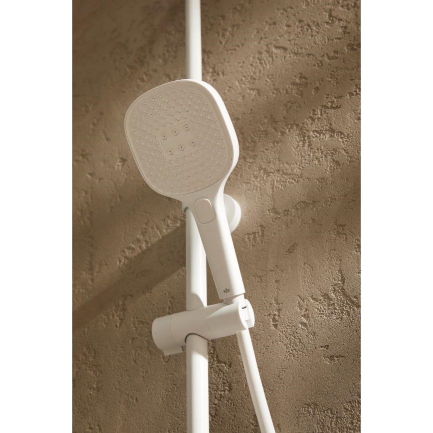 KFA Armatura 5756-910-44 - MALAGA White Shower Set with Thermostatic Mixer