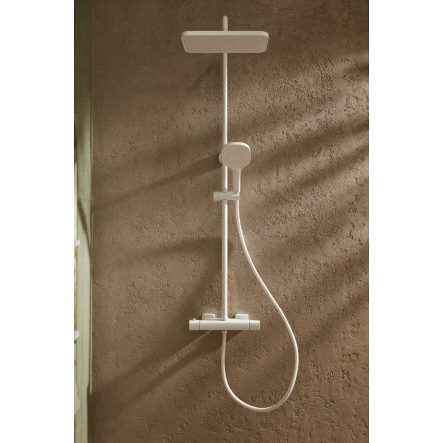 KFA Armatura 5756-910-44 - MALAGA White Shower Set with Thermostatic Mixer