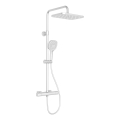 KFA Armatura 5756-910-44 - MALAGA White Shower Set with Thermostatic Mixer
