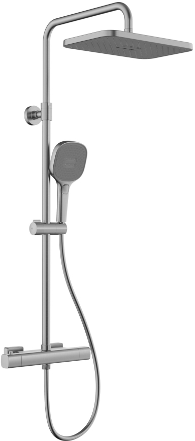 KFA Armatura 5756-910-61 - Shower set with MALAGA thermostatic mixer, metallic gray