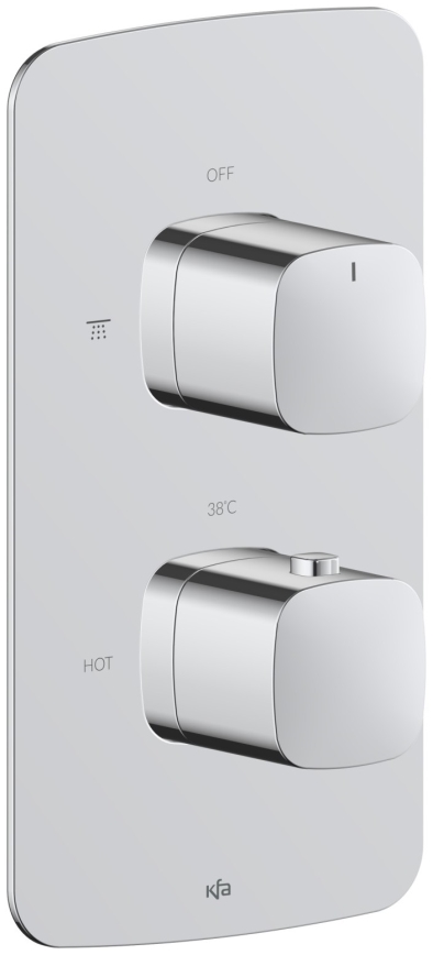 KFA Armatura 5759-001-00 - MALAGA Thermostatic Shower Mixer for Concealed Installation, Polished Chrome