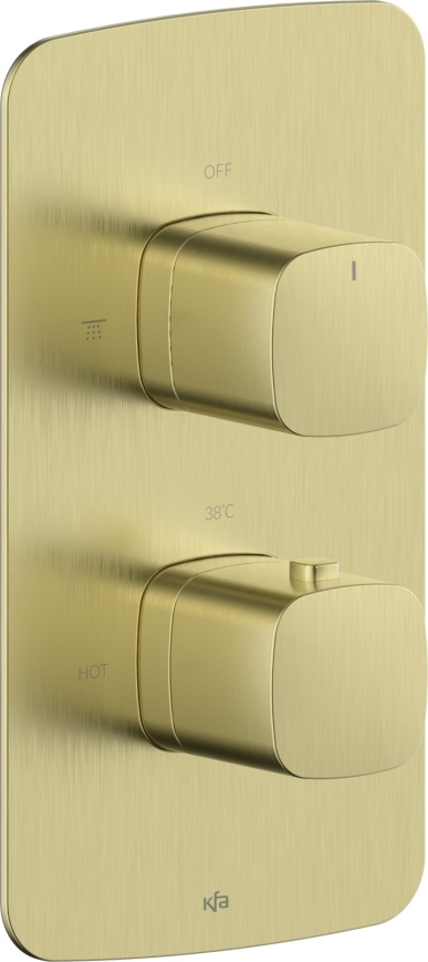 KFA Armatura 5759-001-31 - MALAGA thermostatic shower mixer for concealed installation, brushed gold