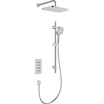 KFA Armatura 5759-301-00 - Shower set with MALAGA thermostatic concealed mixer, polished chrome