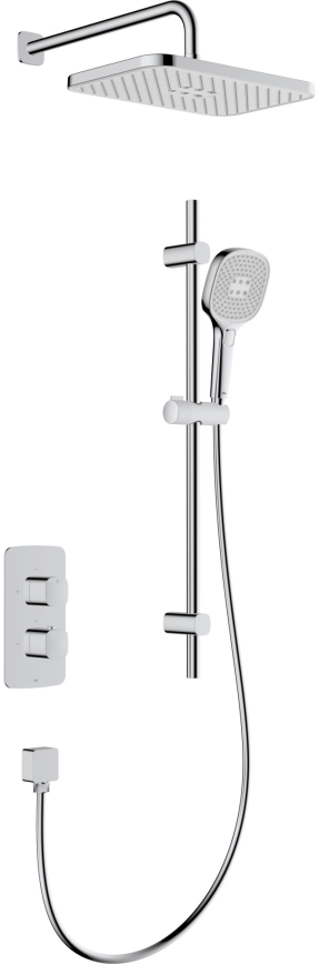 KFA Armatura 5759-301-00 - Shower set with MALAGA thermostatic concealed mixer, polished chrome