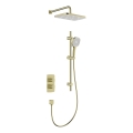 KFA Armatura 5759-301-31 - MALAGA shower set with thermostatic concealed mixer, brushed gold