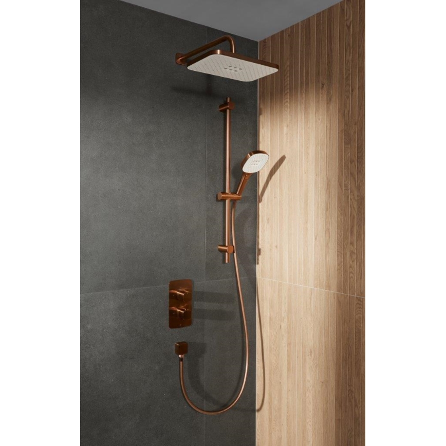 KFA Armatura 5759-301-34 - MALAGA Rose Gold Shower Set with Thermostatic Concealed Mixer