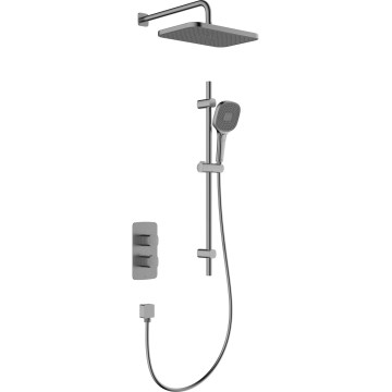 KFA Armatura 5759-301-61 - MALAGA Thermostatic Concealed Shower Set, Metallic Grey
