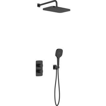 KFA Armatura 5759-501-81 - MALAGA Black Shower Set with Concealed Thermostatic Mixer