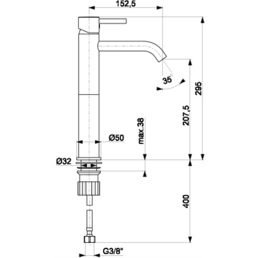 KFA Armatura 5822-612-81 - Basin tap NEDA 29,5 cm brass/matte black