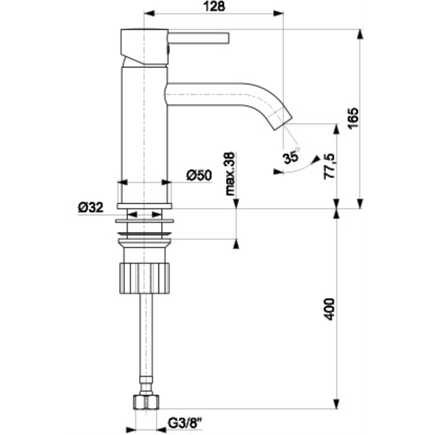 KFA Armatura 5822-815-81 - Basin tap + waste NEDA 16,5 cm brass/matte black
