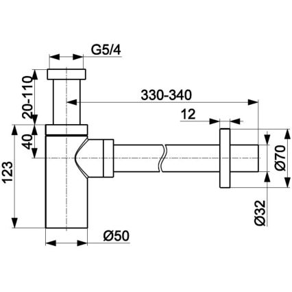 KFA Armatura 600-003-00 - Round sink trap shiny chrome