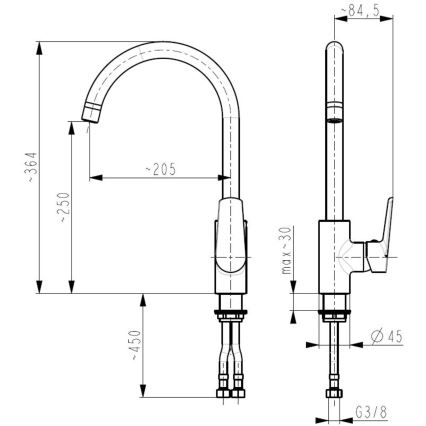 KFA Armatura 6513-915-00 - Sink tap ONYKS shiny chrome
