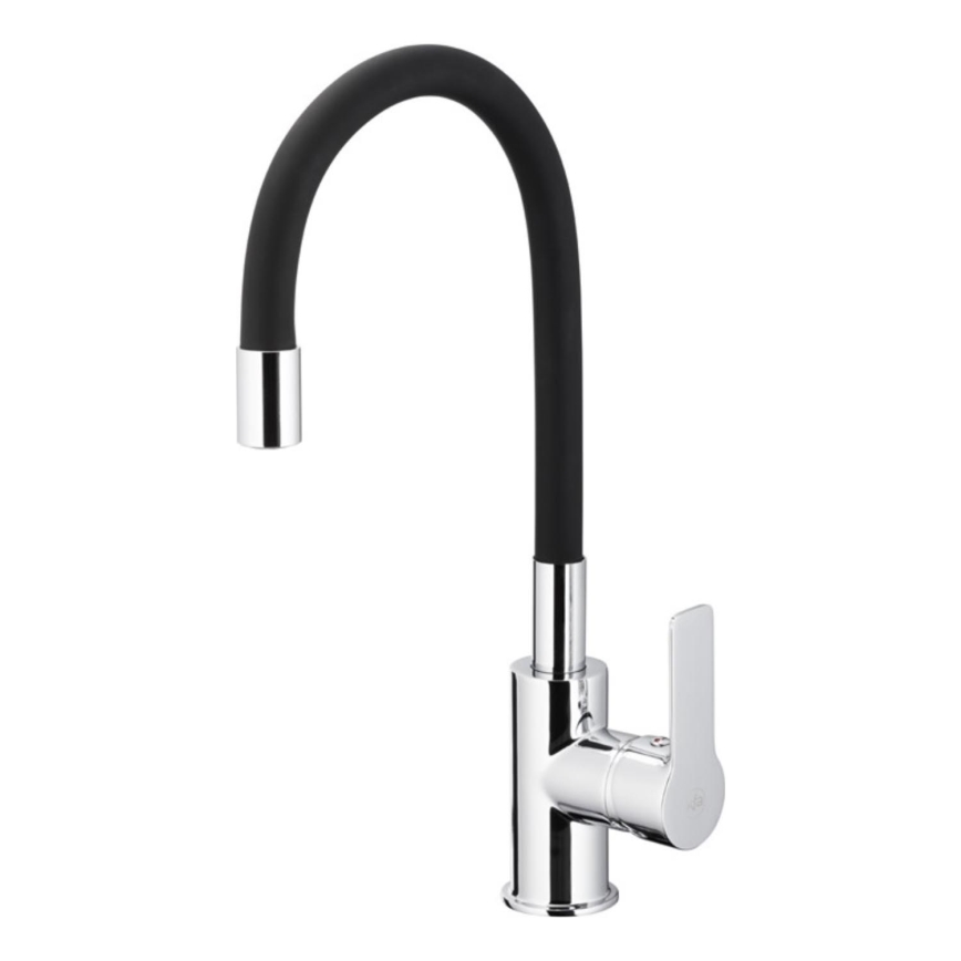 KFA Armatura 6553-915-00 - Sink tap with flexible arm RUMBA 40,5 cm black/shiny chrome
