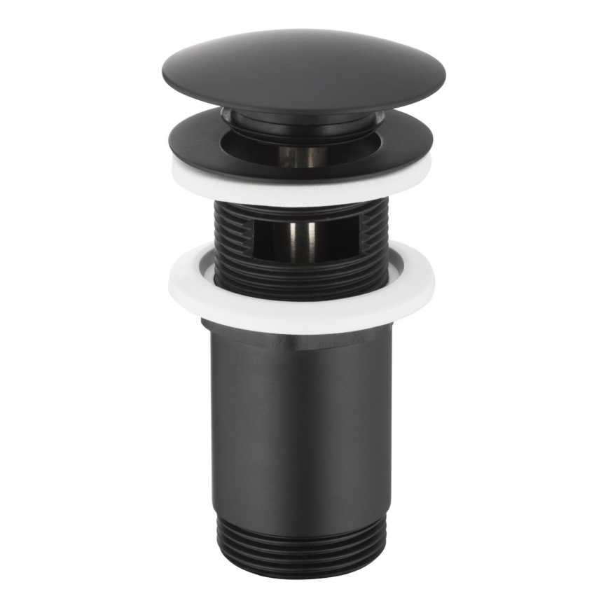 KFA Armatura 660-254-81 - Basin waste with overflow CLICK-CLACK d. 6,6 cm brass/matte black