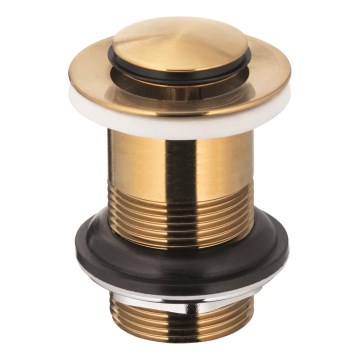 KFA Armatura 660-353-31 - Basin waste without overflow CLICK-CLACK d. 6,2 cm brass/ground gold