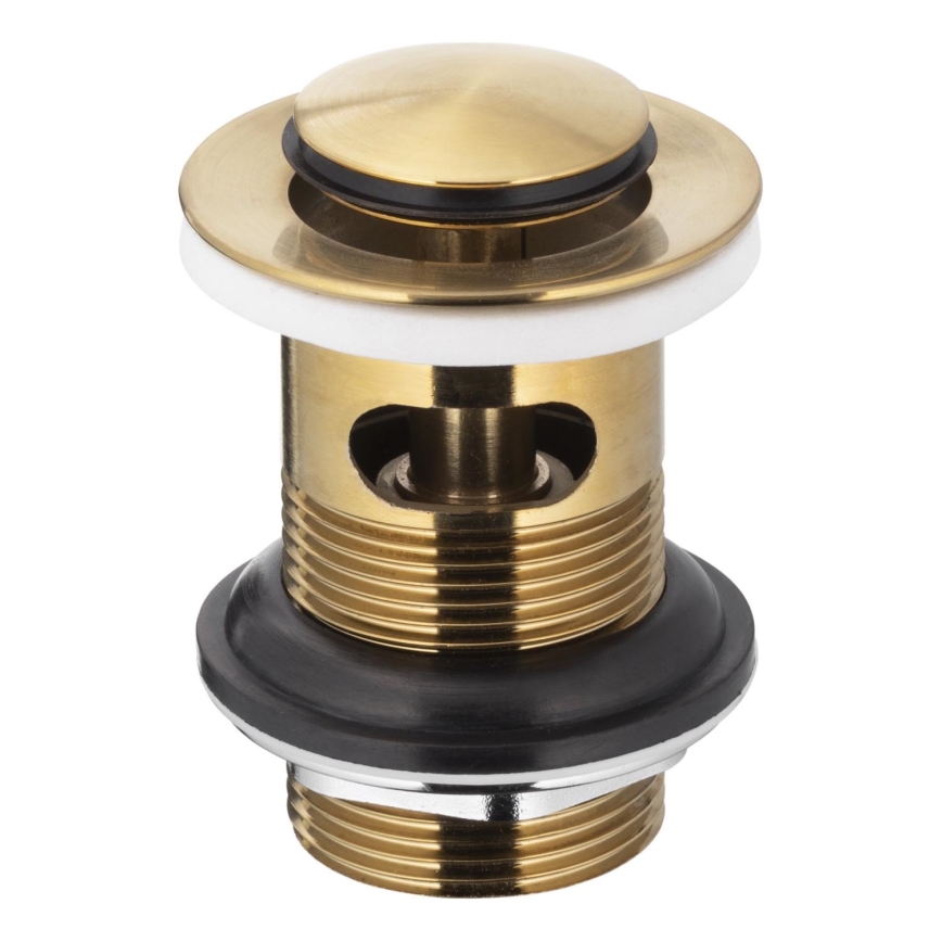 KFA Armatura 660-354-31 - Basin waste with overflow CLICK-CLACK d. 6,2 cm brass/ground gold