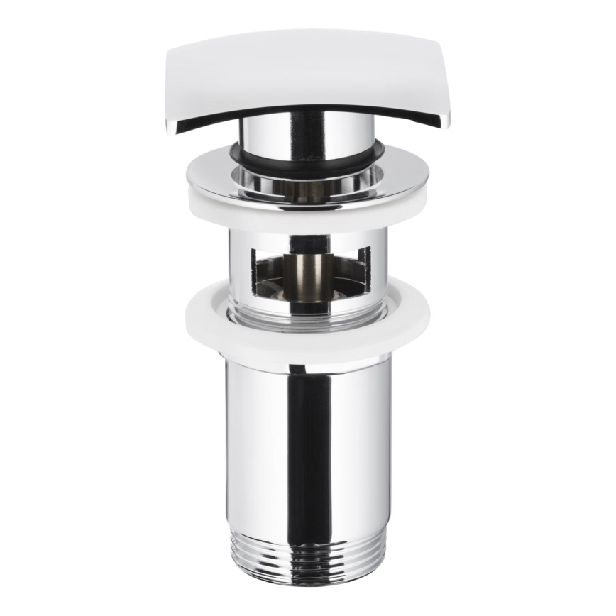 KFA Armatura 660-454-00 - Basin waste with overflow CLICK-CLACK 7x7 cm shiny chrome