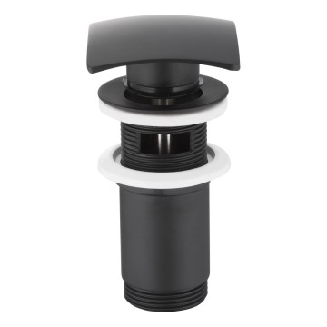 KFA Armatura 660-454-81 - Basin waste with overflow CLICK-CLACK 7x7 cm brass/matte black