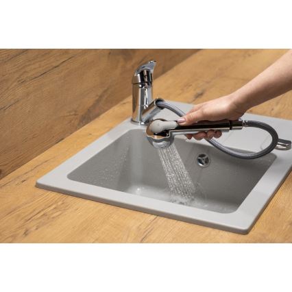 KFA Armatura 6613-110-00 - Sink tap with pull-out sprayer INDIRA shiny chrome
