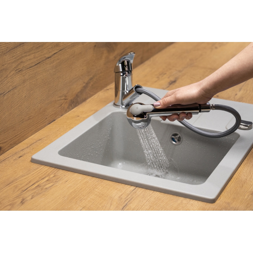 KFA Armatura 6613-110-00 - Sink tap with pull-out sprayer INDIRA shiny chrome
