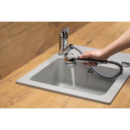 KFA Armatura 6613-110-00 - Sink tap with pull-out sprayer INDIRA shiny chrome