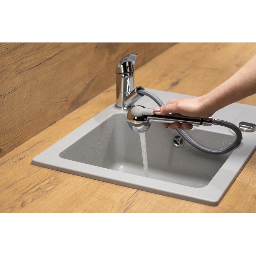 KFA Armatura 6613-110-00 - Sink tap with pull-out sprayer INDIRA shiny chrome