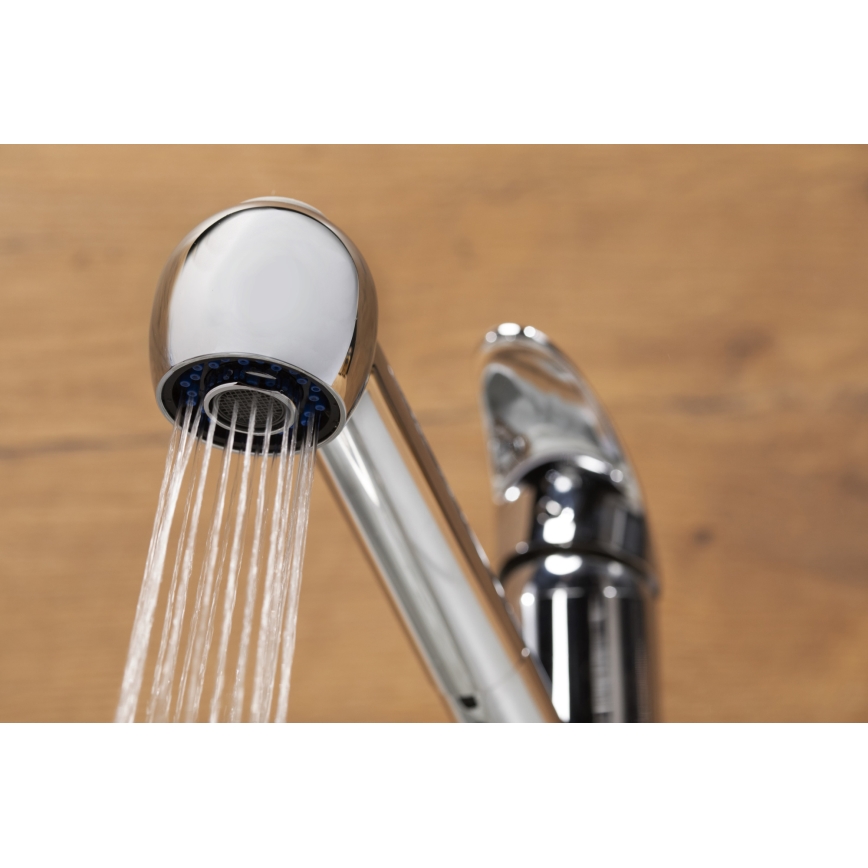KFA Armatura 6613-110-00 - Sink tap with pull-out sprayer INDIRA shiny chrome