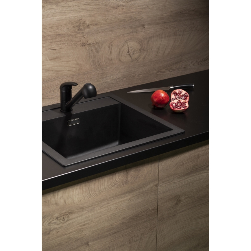 KFA Armatura 6613-110-81 - Sink tap with pull-out sprayer INDIRA brass/matte black