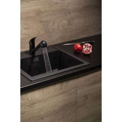 KFA Armatura 6613-110-81 - Sink tap with pull-out sprayer INDIRA brass/matte black
