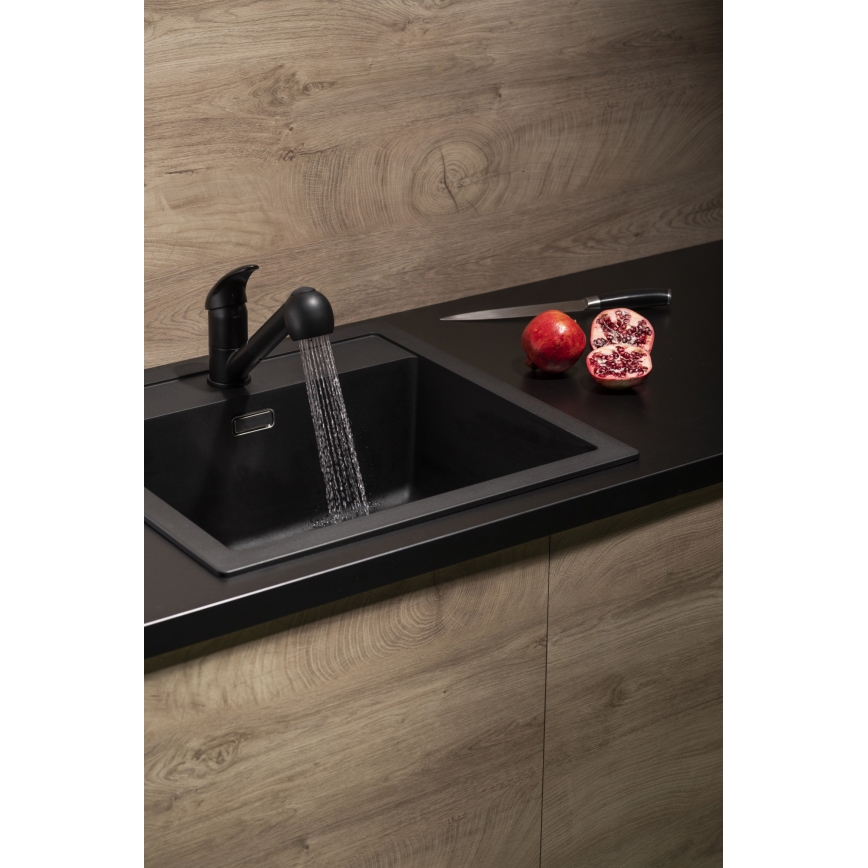 KFA Armatura 6613-110-81 - Sink tap with pull-out sprayer INDIRA brass/matte black