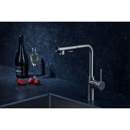 KFA Armatura 6623-110-22 - Sink tap with pull-out sprayer DUERO BASIC stainless steel