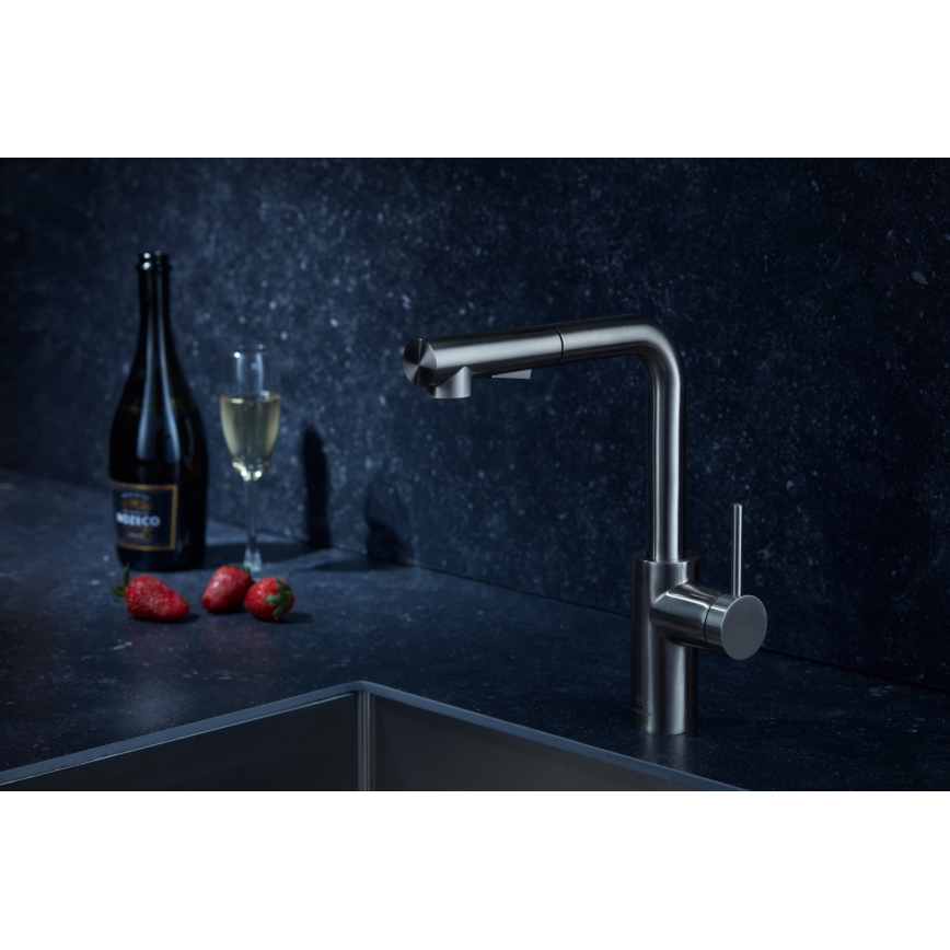 KFA Armatura 6623-110-22 - Sink tap with pull-out sprayer DUERO BASIC stainless steel
