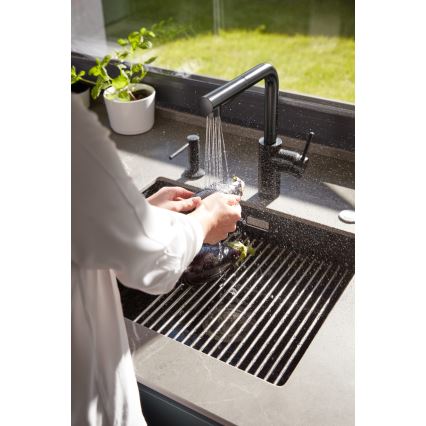 KFA Armatura 6623-110-81 - Sink tap with pull-out sprayer DUERO BASIC stainless steel/matte black