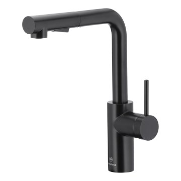 KFA Armatura 6623-110-81 - Sink tap with pull-out sprayer DUERO BASIC stainless steel/matte black