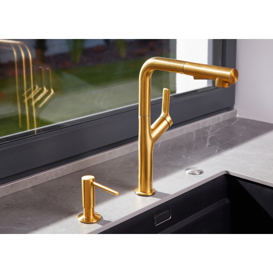 KFA Armatura 6623-220-31 - Sink tap with pull-out sprayer DUERO DESIGN stainless steel/ground gold
