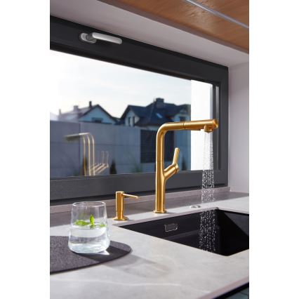 KFA Armatura 6623-220-31 - Sink tap with pull-out sprayer DUERO DESIGN stainless steel/ground gold