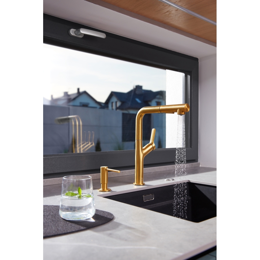 KFA Armatura 6623-220-31 - Sink tap with pull-out sprayer DUERO DESIGN stainless steel/ground gold