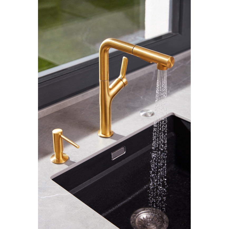 KFA Armatura 6623-220-31 - Sink tap with pull-out sprayer DUERO DESIGN stainless steel/ground gold