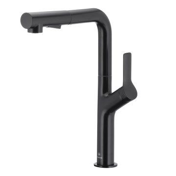 KFA Armatura 6623-220-81 - Sink tap with pull-out sprayer DUERO DESIGN stainless steel/matte black