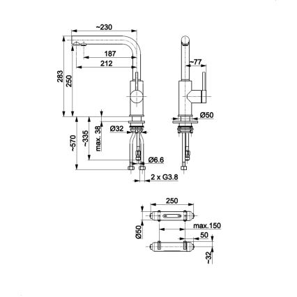 KFA Armatura 6623-912-22 - Filtered water tap DUERO PURE stainless steel + filter
