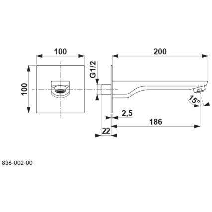 KFA Armatura 836-002-81 - Spout for concealed installation MOKAIT brass/matte black