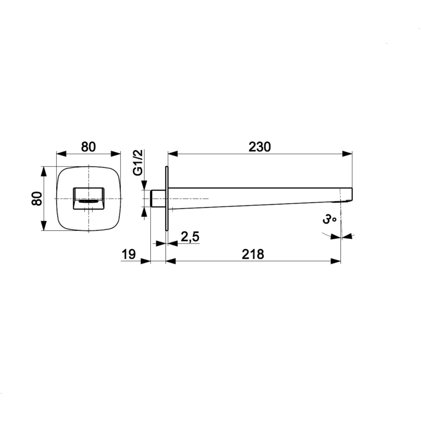 KFA Armatura 836-007-81 - Spout for MALAGA concealed installation, black