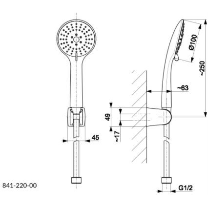 KFA Armatura 841-220-00 - Shower set MOZA shiny chrome